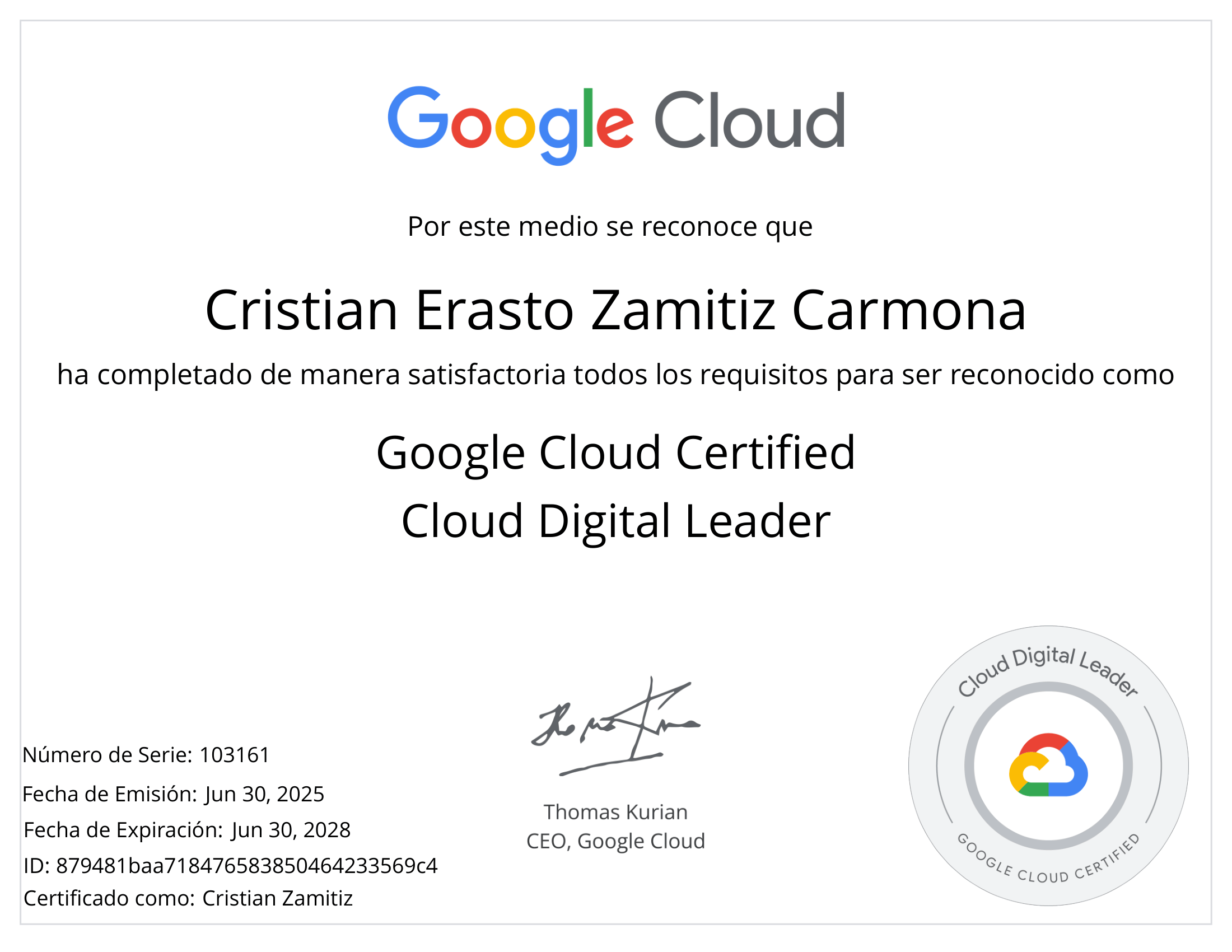 Cloud Digital Leader Certification